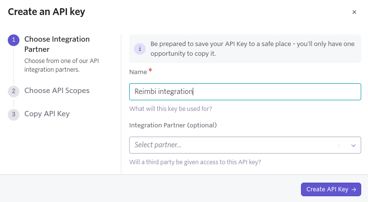 Create API Key